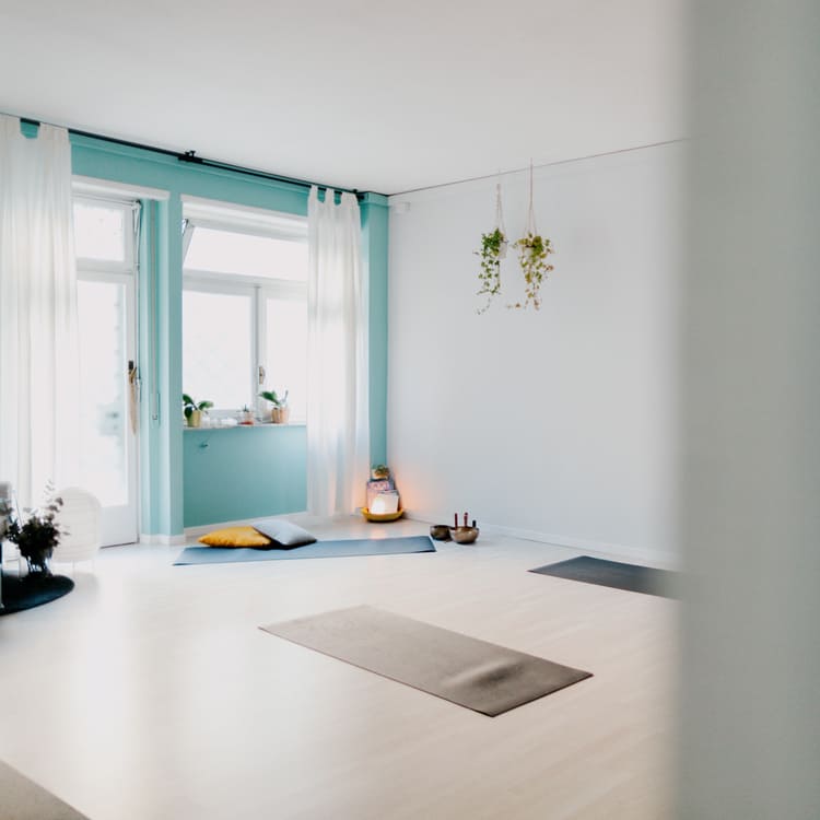 Yoga Crocetta. La sala delle lezioni di Semi di Yug.